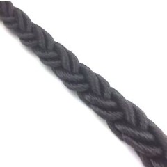 Polyester Octoplait Mooring Rope - Black 14mm - Per Meter